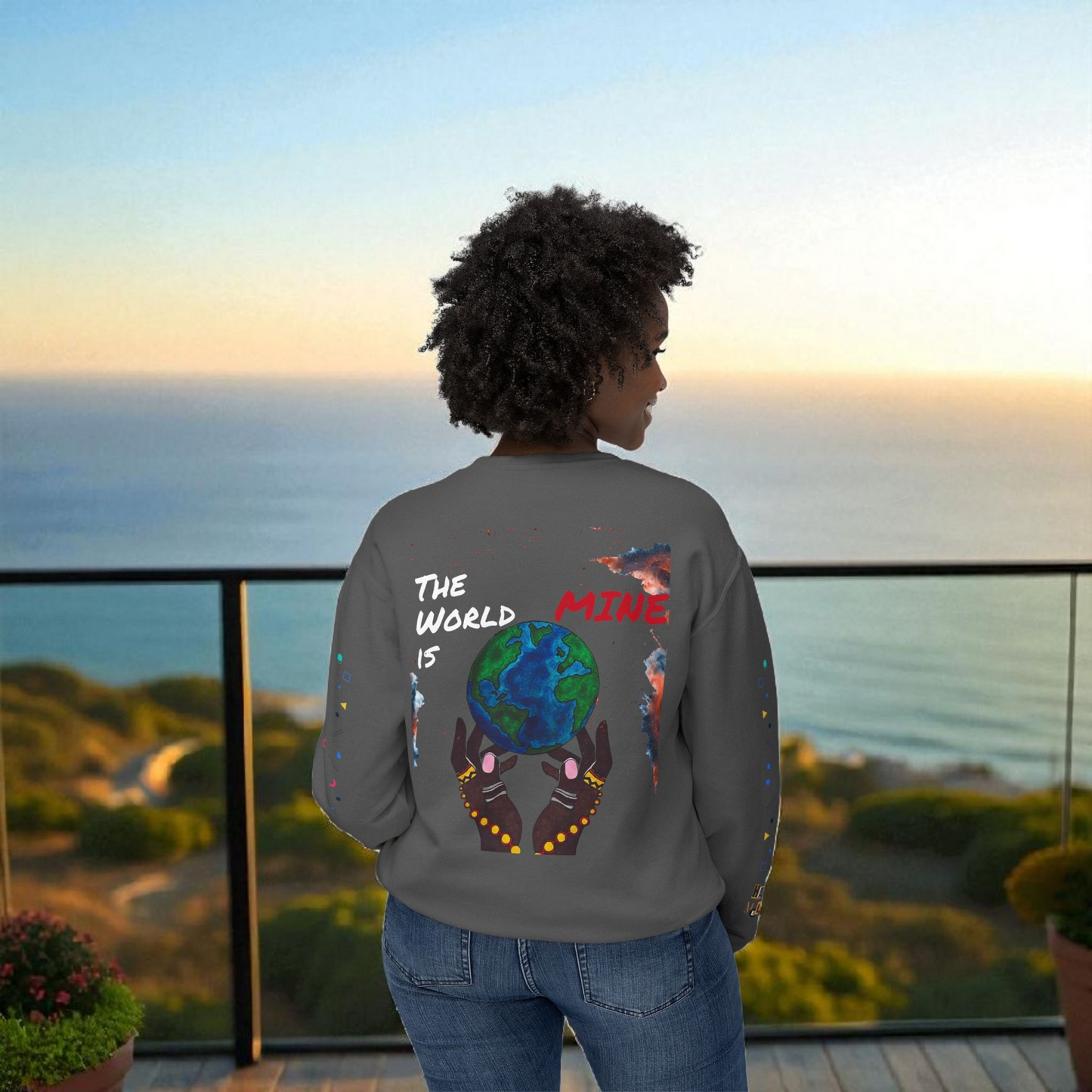 Galaxy Art Unisex Sweatshirt, Handcrafted Space Design, Celestial Print