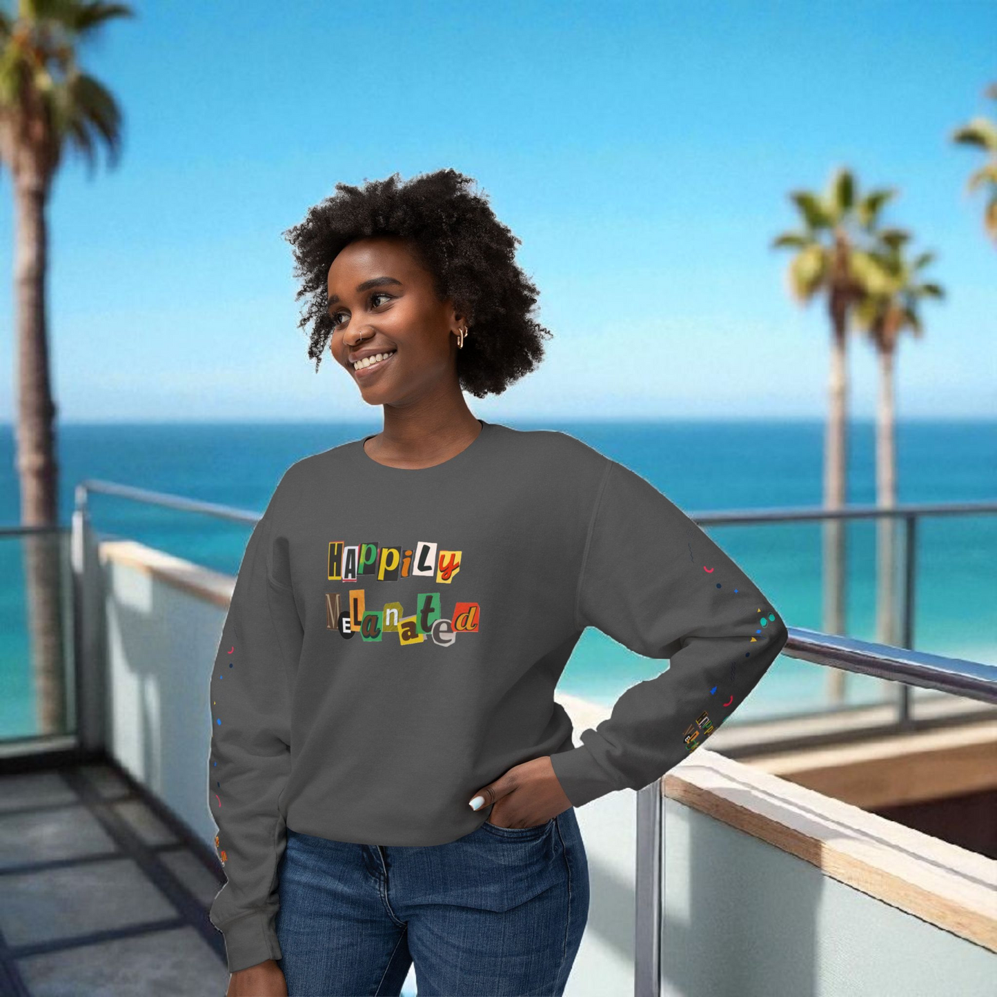 Galaxy Art Unisex Sweatshirt, Handcrafted Space Design, Celestial Print