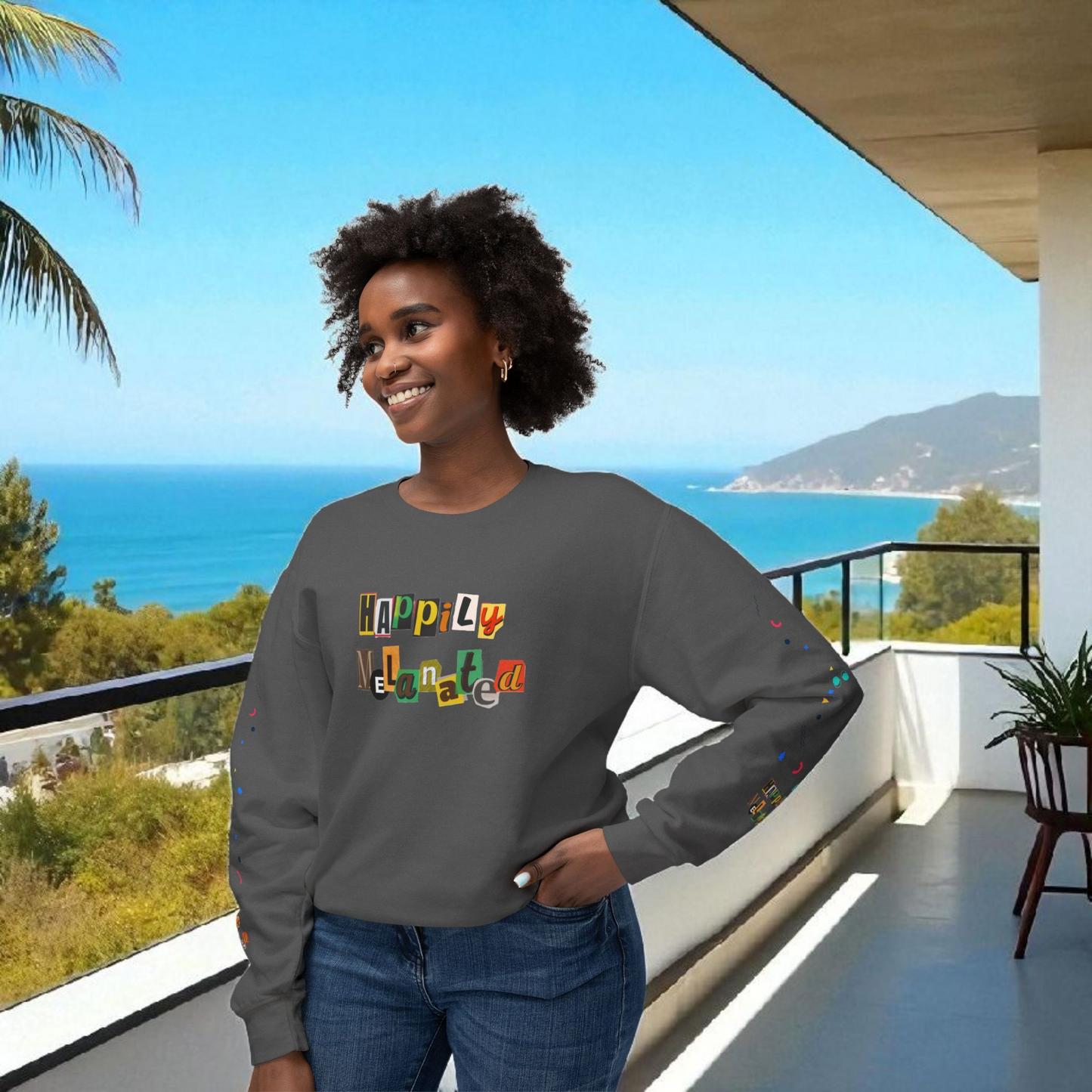 Galaxy Art Unisex Sweatshirt, Handcrafted Space Design, Celestial Print