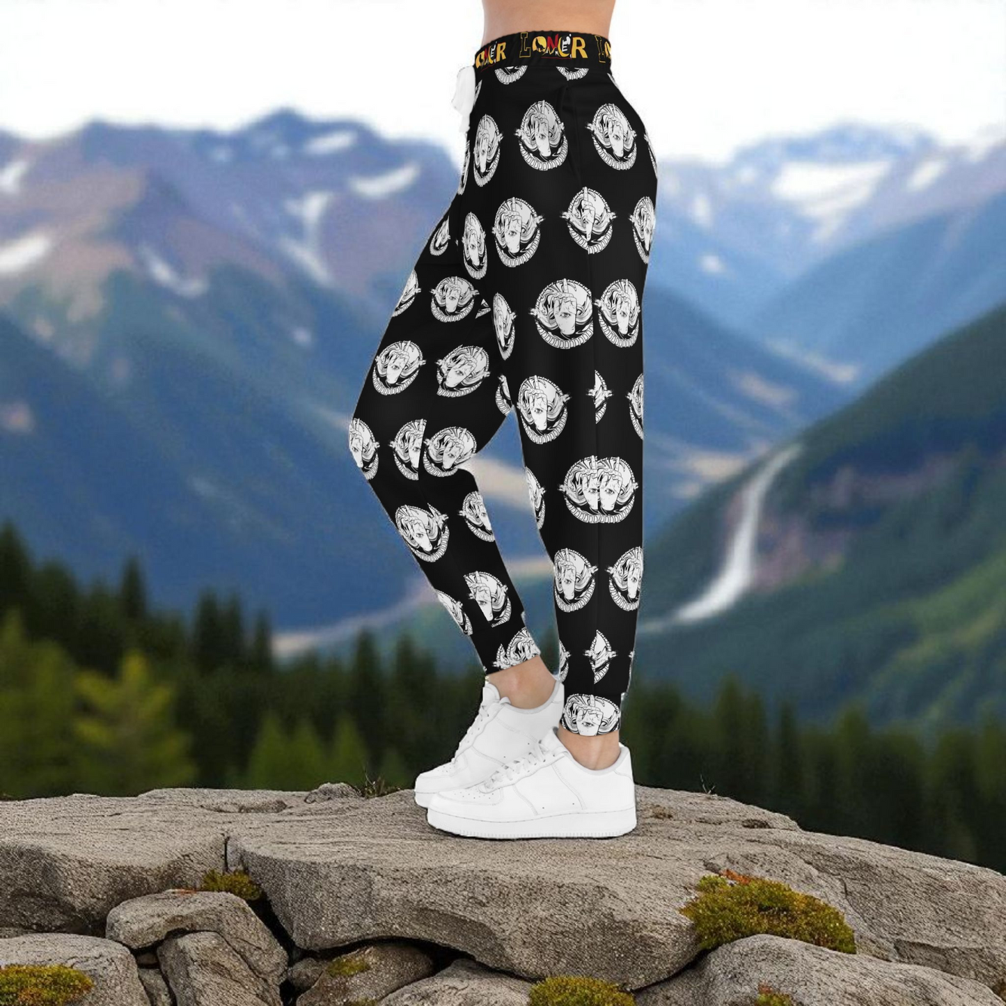 Funky Graphic Athletic Joggers, Unique Sweatpants for Workout, Casual Wear