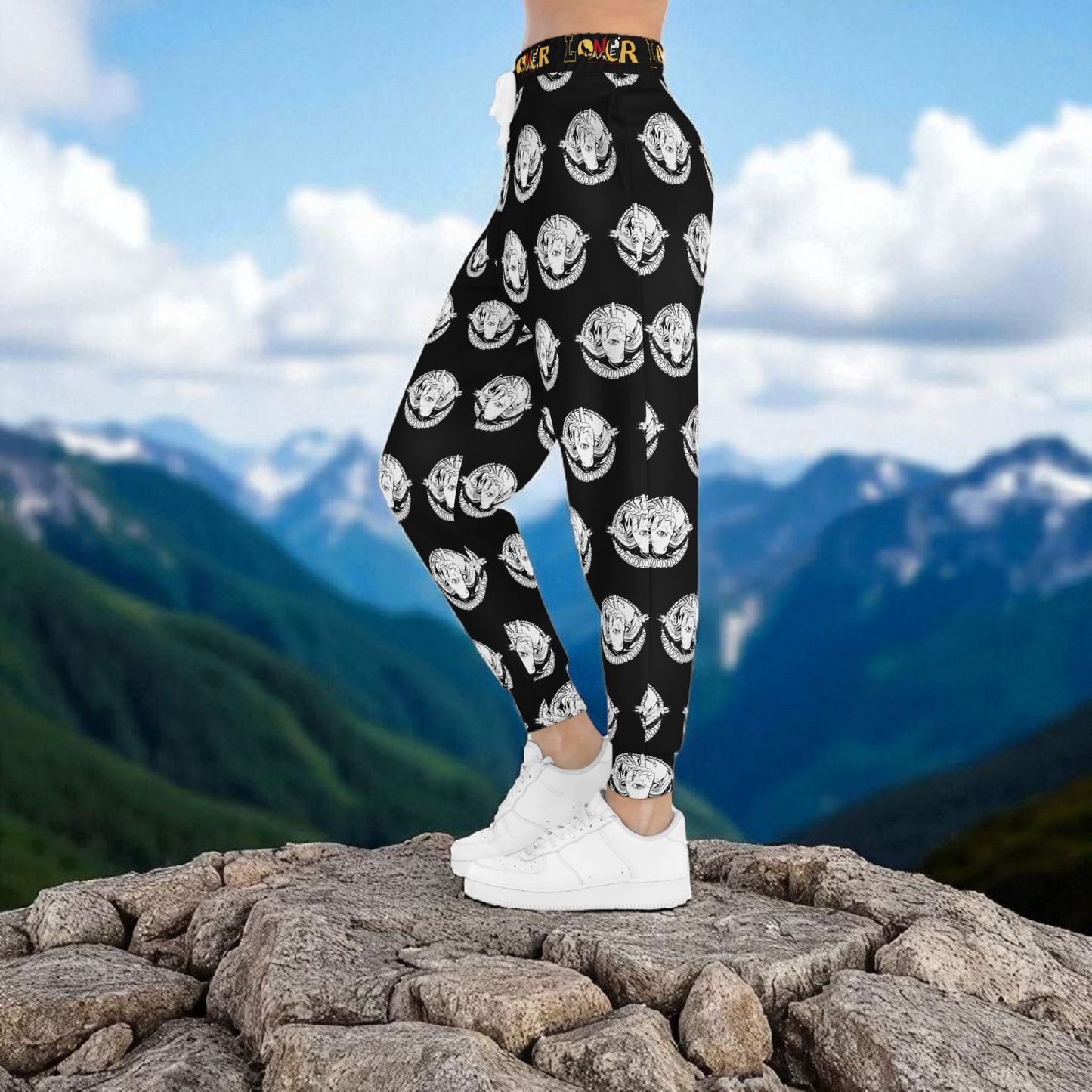 Funky Graphic Athletic Joggers, Unique Sweatpants for Workout, Casual Wear