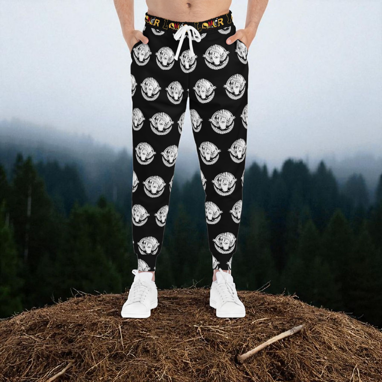 Funky Graphic Athletic Joggers, Unique Sweatpants for Workout, Casual Wear