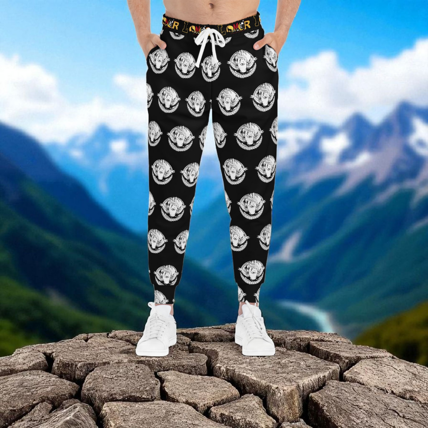Funky Graphic Athletic Joggers, Unique Sweatpants for Workout, Casual Wear