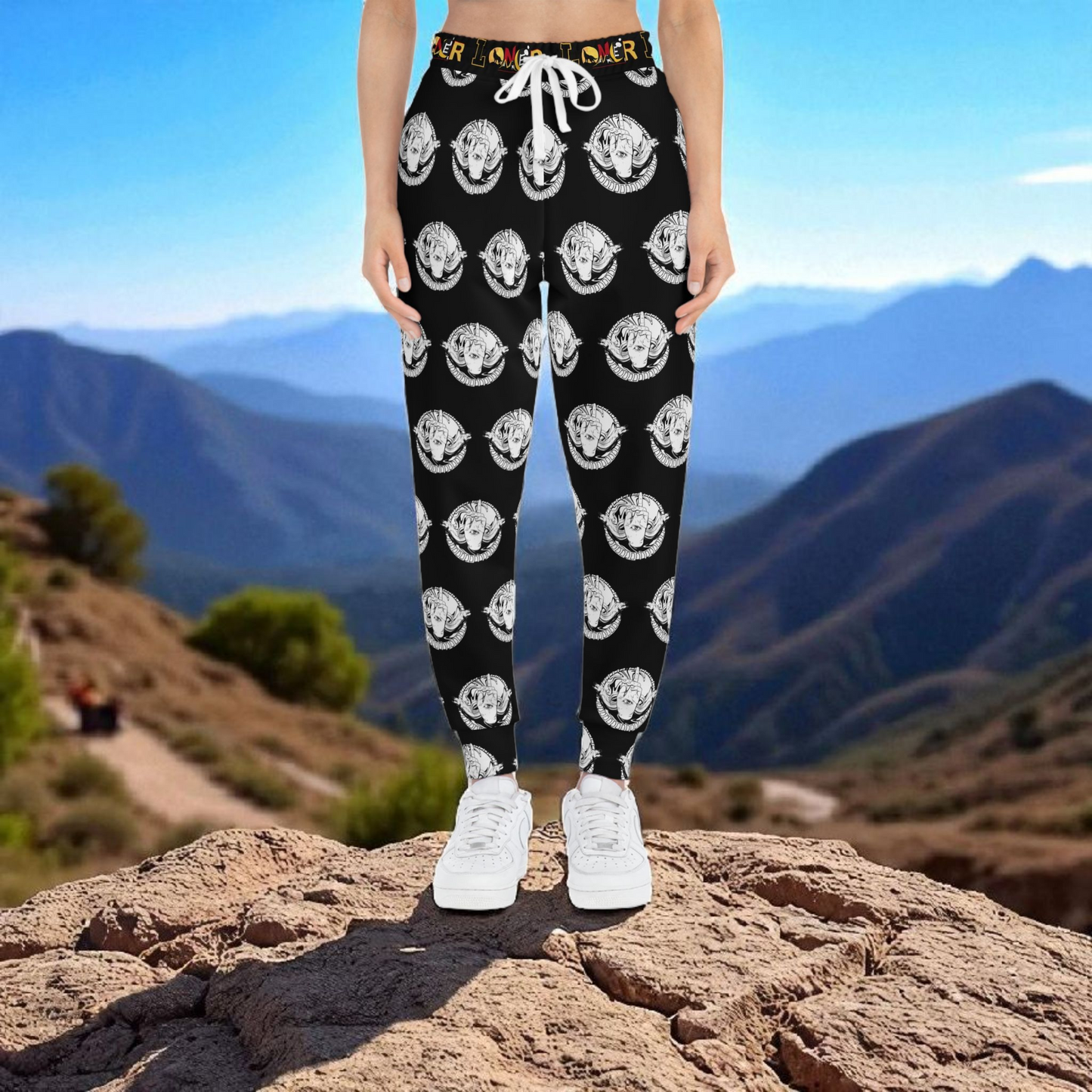 Funky Graphic Athletic Joggers, Unique Sweatpants for Workout, Casual Wear
