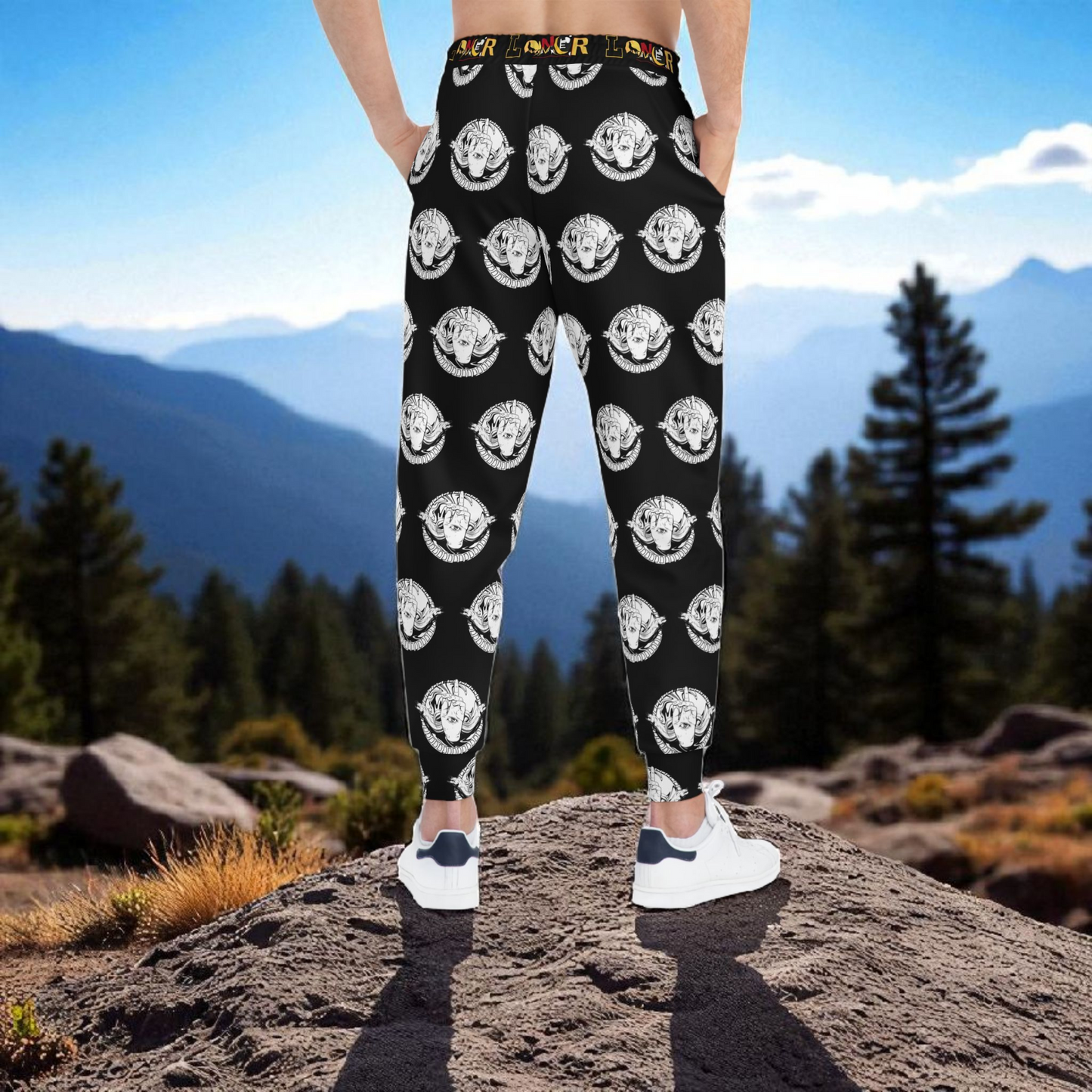 Funky Graphic Athletic Joggers, Unique Sweatpants for Workout, Casual Wear