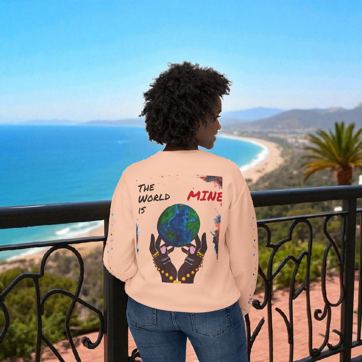 Galaxy Art Unisex Sweatshirt, Handcrafted Space Design