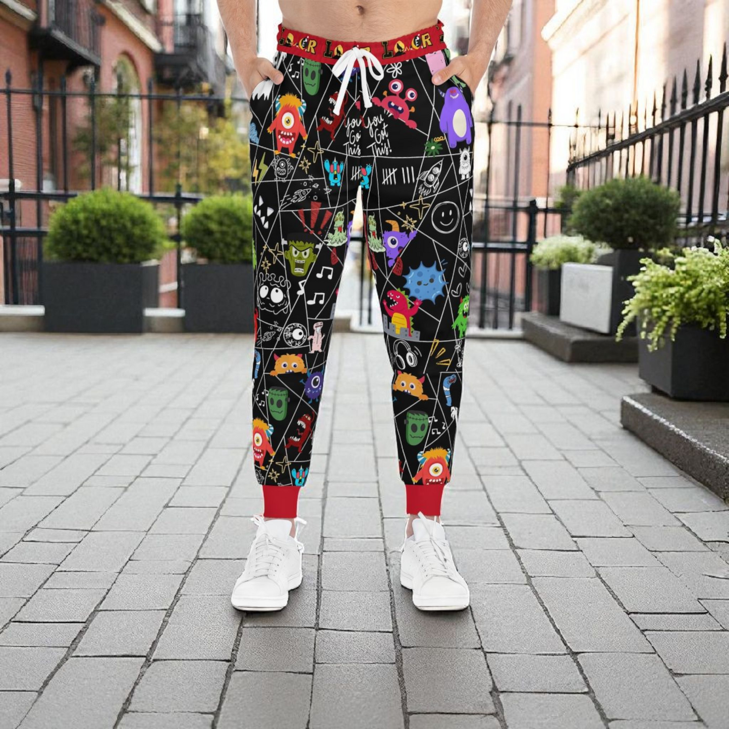 Graphic Monsters Joggers for Men & Women – Unisex Fit, Artistic Cartoon Print