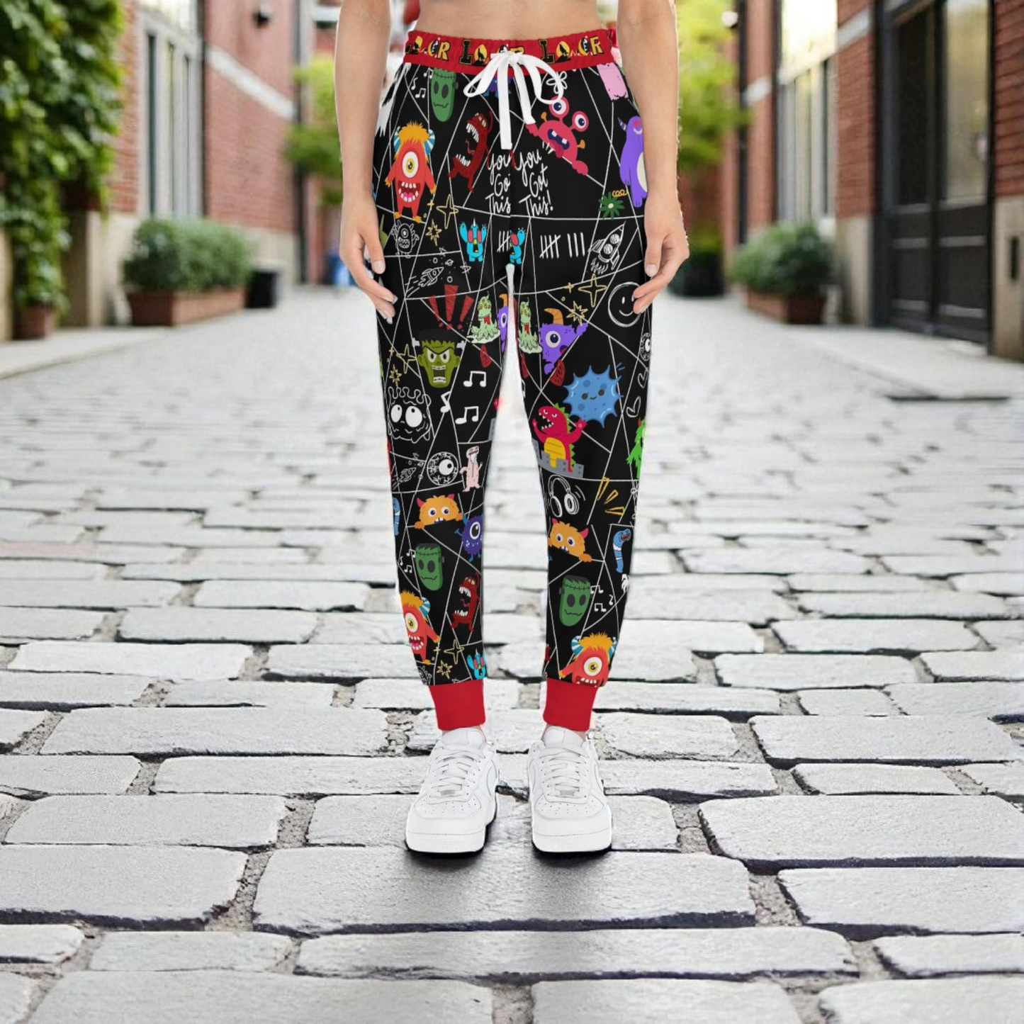 Graphic Monsters Joggers for Men & Women – Unisex Fit, Artistic Cartoon Print