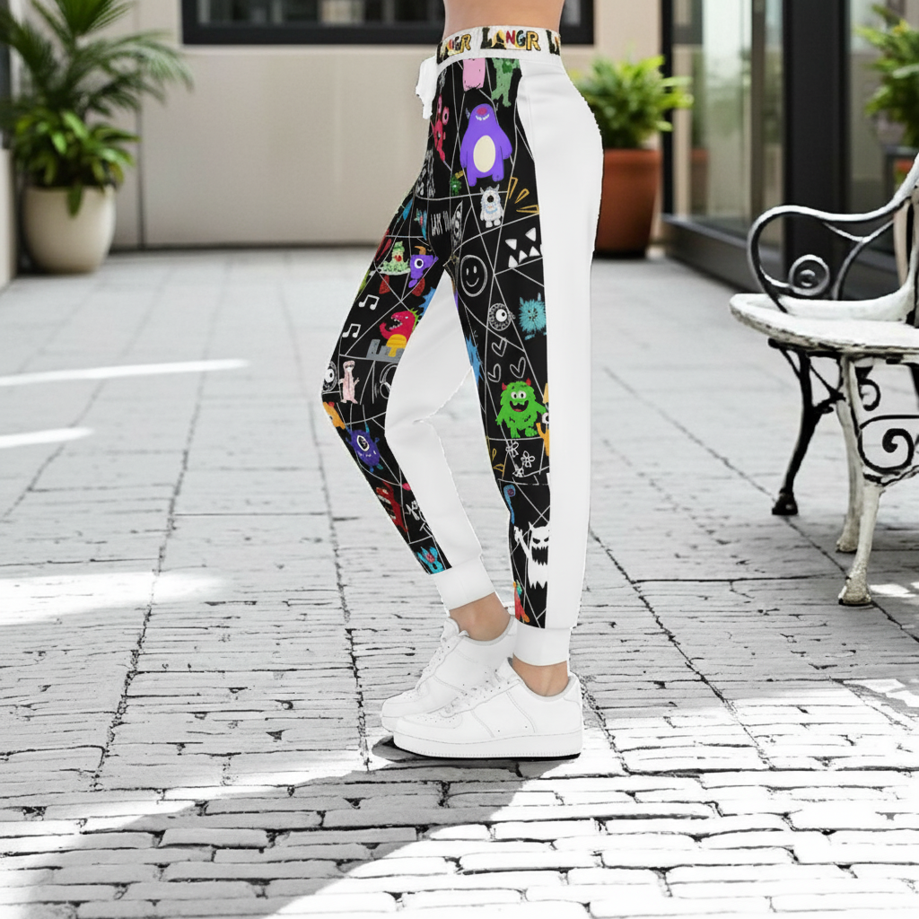 Graphic Monsters Joggers for Men & Women – Unisex Fit, Artistic Cartoon Print