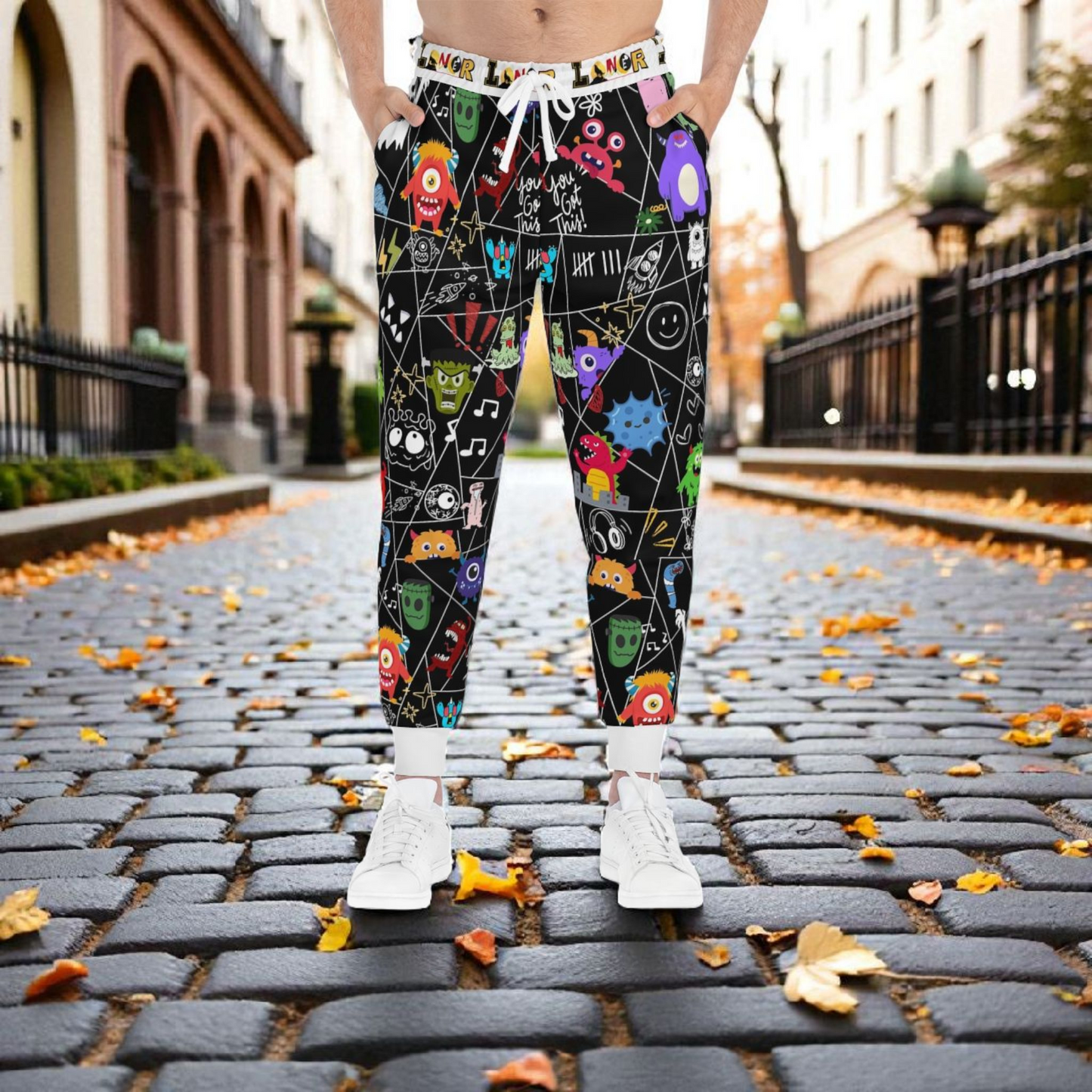 Graphic Monsters Joggers for Men & Women – Unisex Fit, Artistic Cartoon Print