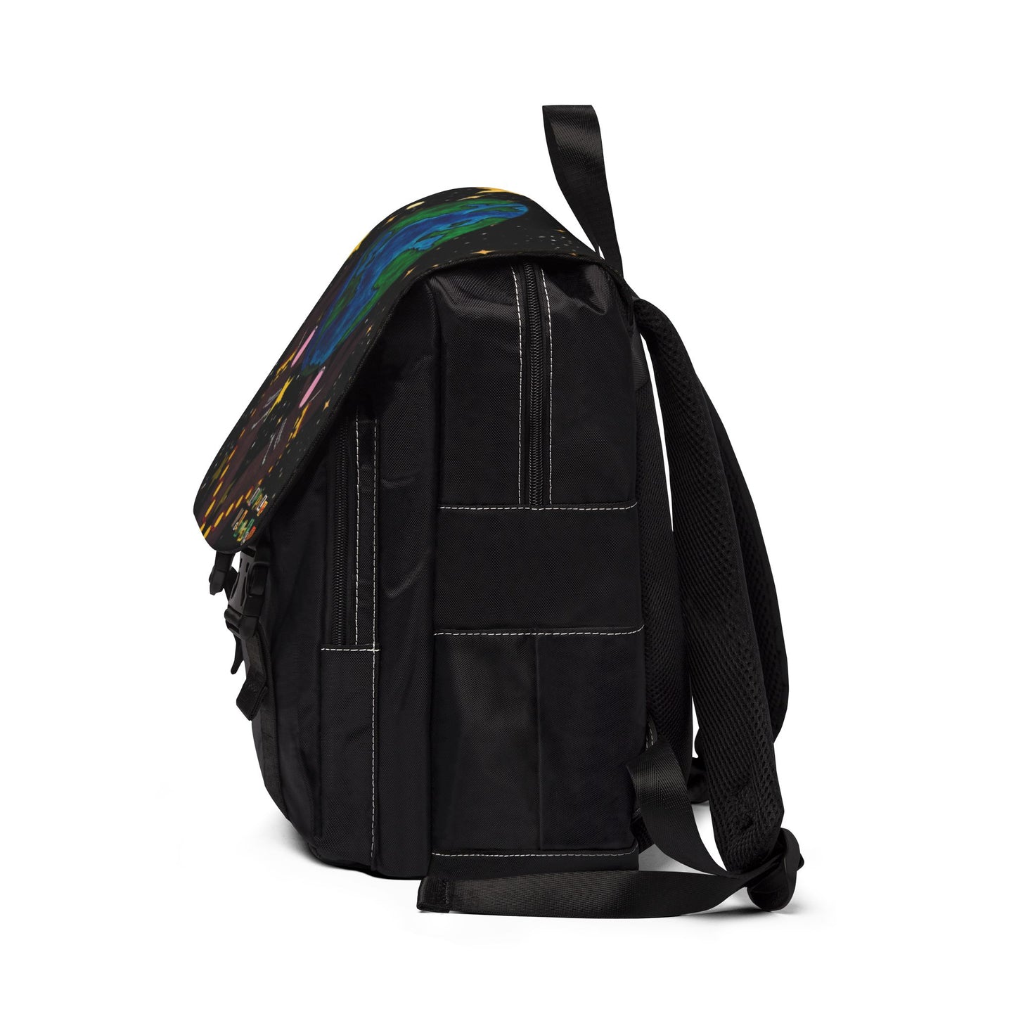 Colorful Earth-Themed Unisex Casual Shoulder Backpack - Perfect for Adventurers
