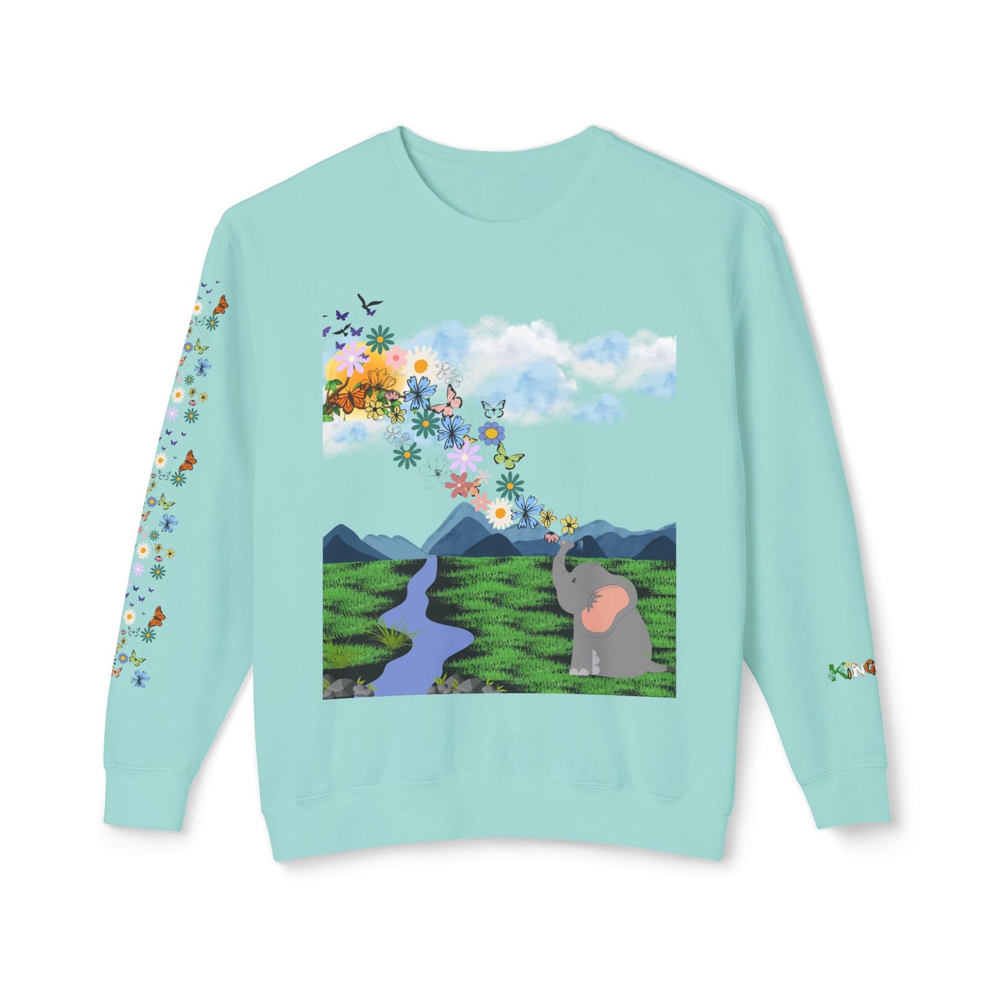 ElephantUnisex Sweatshirt, Handcrafted Space Design Comfy Pullover, Celestial Print