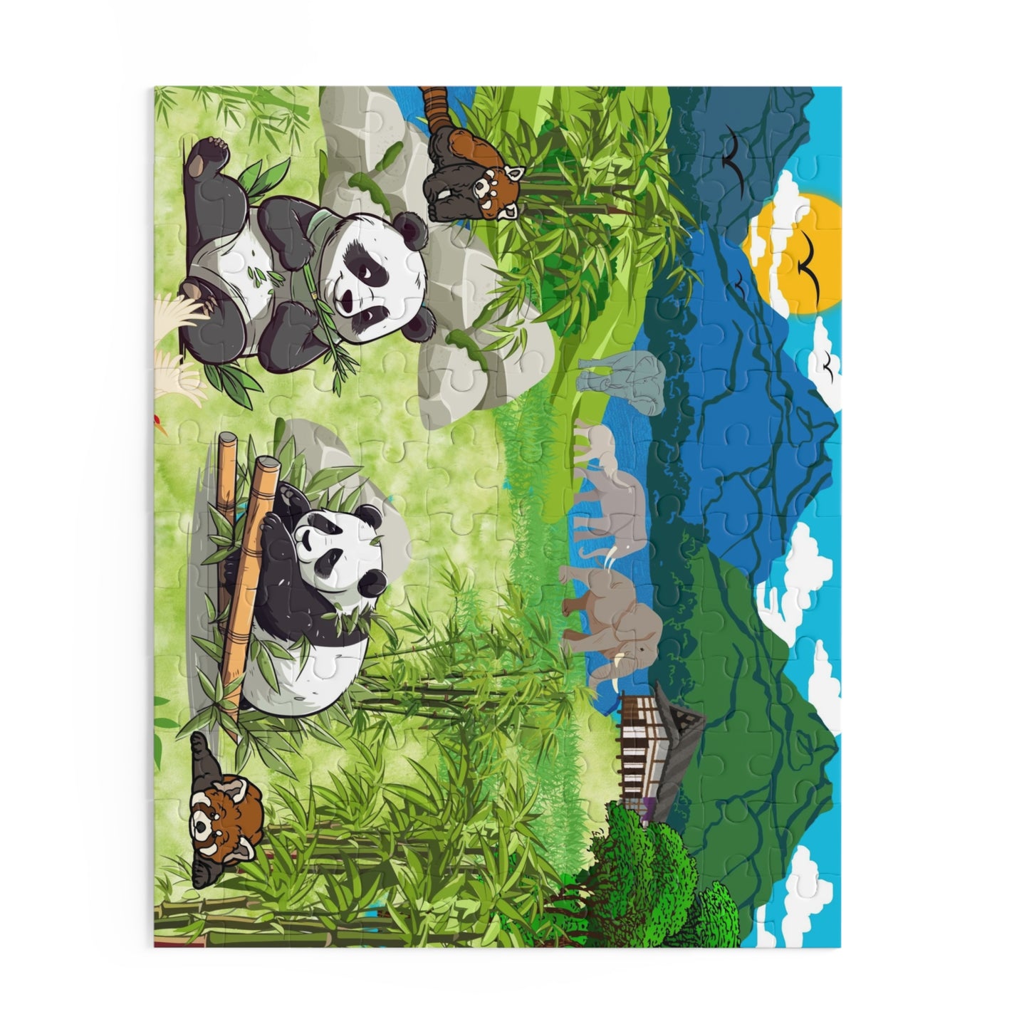 Panda Paradise Puzzle - 120, 252, 500-Piece Nature Jigsaw for Animal Lovers