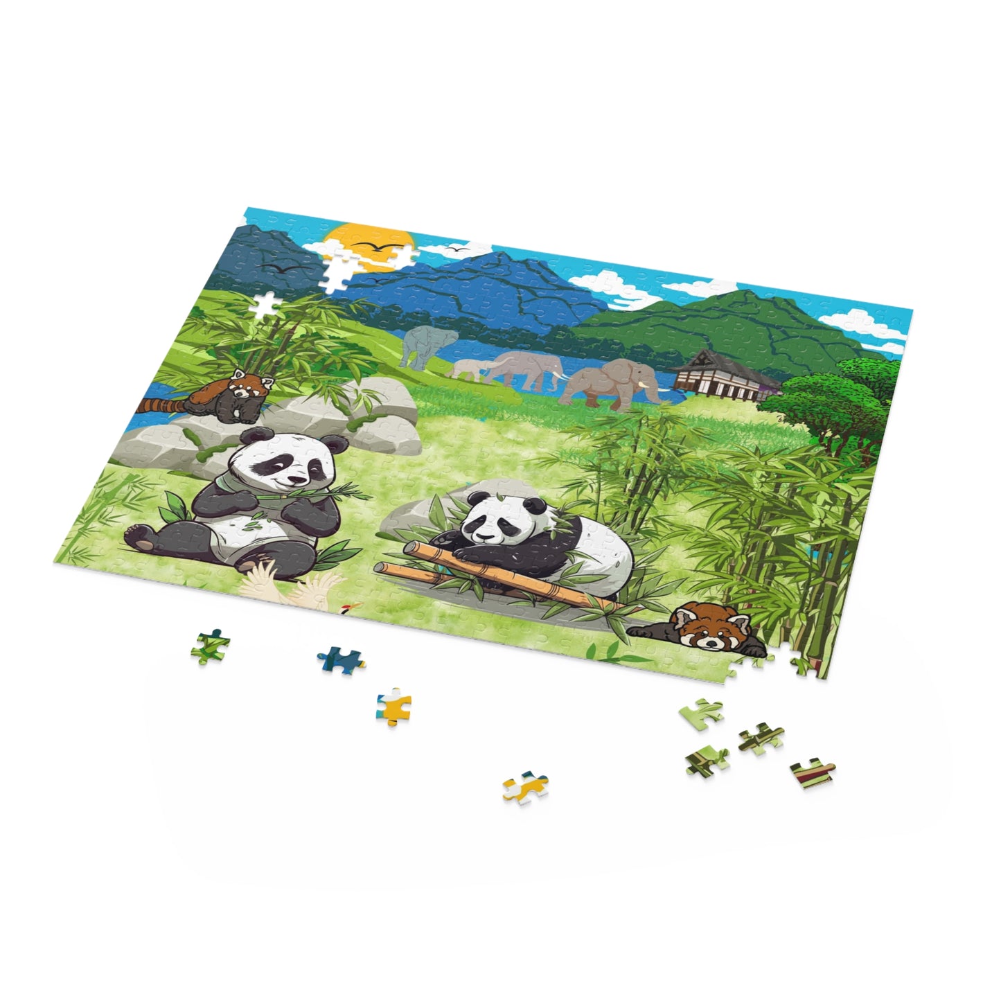 Panda Paradise Puzzle - 120, 252, 500-Piece Nature Jigsaw for Animal Lovers