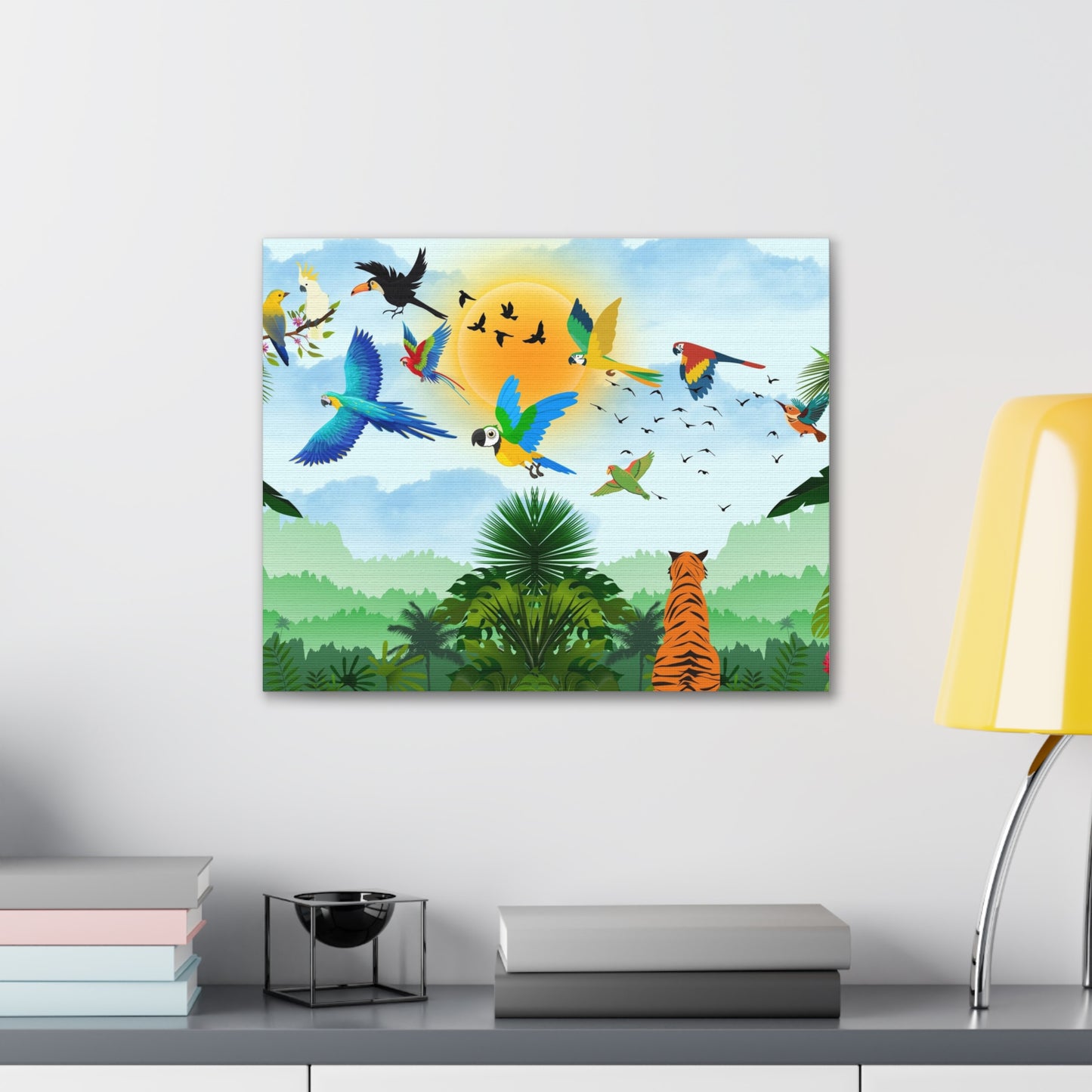 Tropical Bird Canvas, Rainforest, Wild Life Wall Art, Home Decor, Gallery Wrap