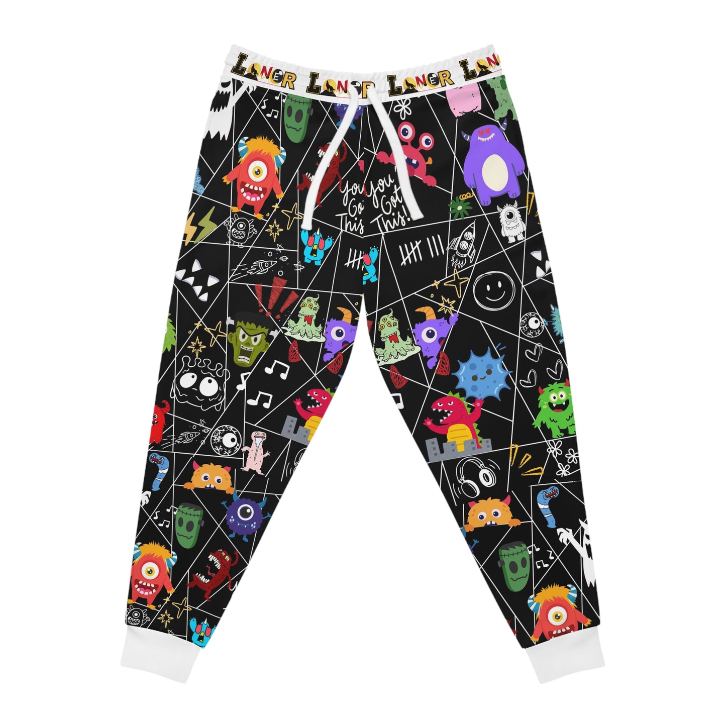 Graphic Monsters Joggers for Men & Women – Unisex Fit, Artistic Cartoon Print