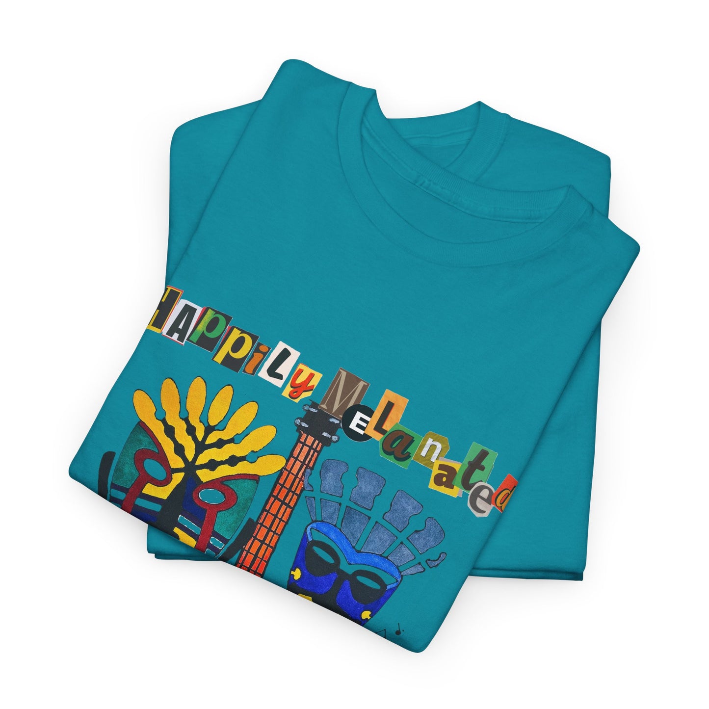 Guitar Art Tribal Masks Unisex Tee, Music Lover Graphic Shirt, Unique Handcrafted Tee