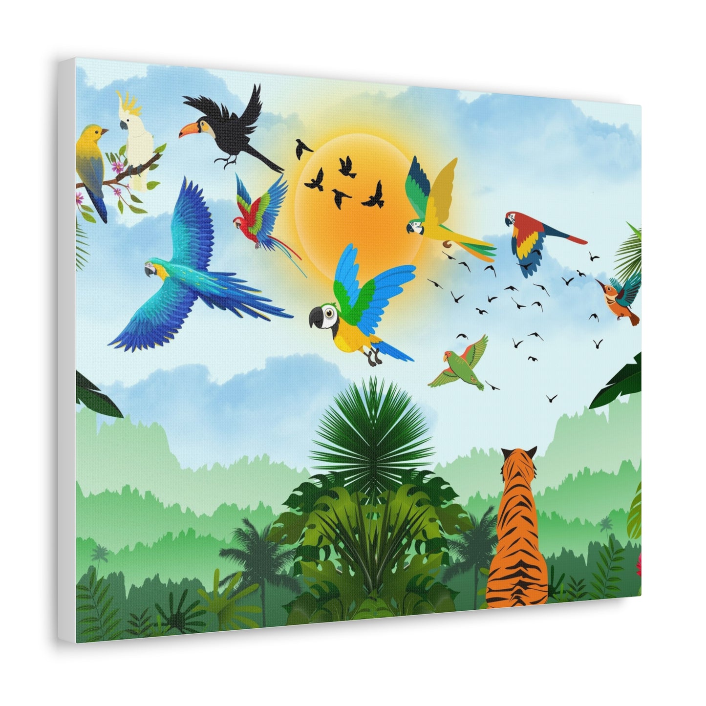 Tropical Bird Canvas, Rainforest, Wild Life Wall Art, Home Decor, Gallery Wrap