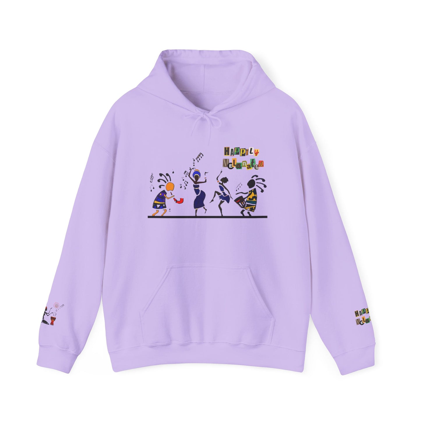 Ethnic Streetwear Pullover Hoodie, Hand-Drawn Tribal Music Art, Urban Fashion