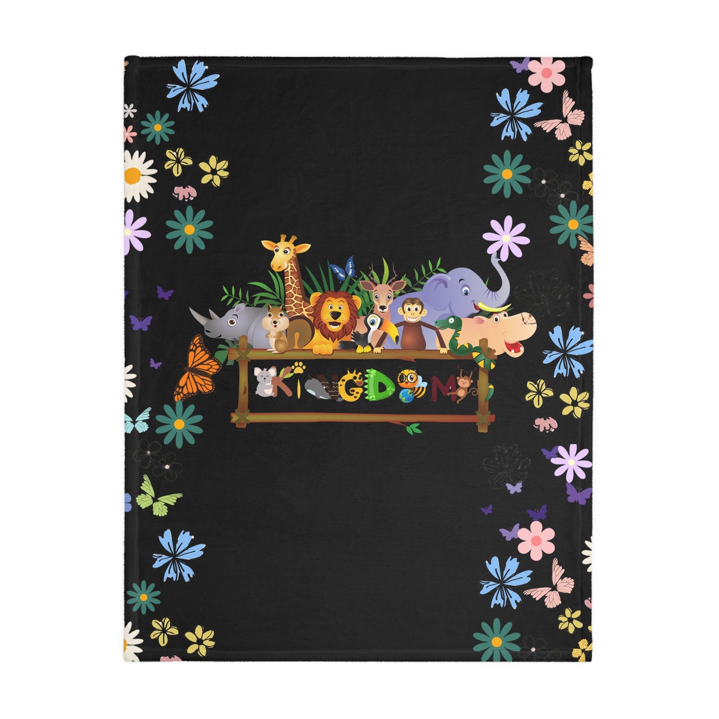 Soft Animals and Nature Themed Velveteen Microfiber Blanket, Cozy Gift for Kids