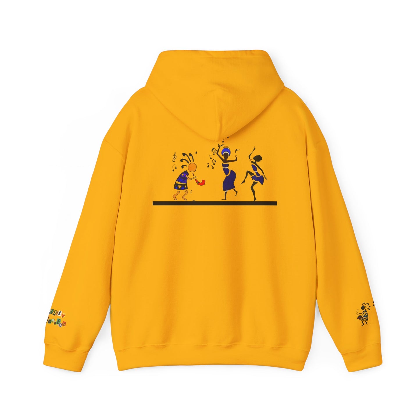 Ethnic Streetwear Unisex Heavy Blend, Hand-Drawn Tribal Music Art, Daily Wear