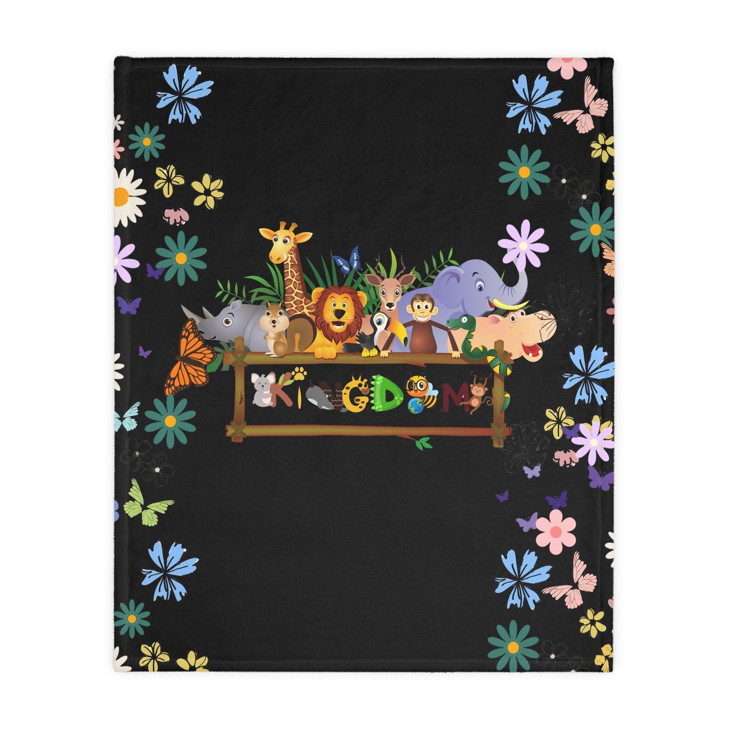 Soft Animals and Nature Themed Velveteen Microfiber Blanket, Cozy Gift for Kids