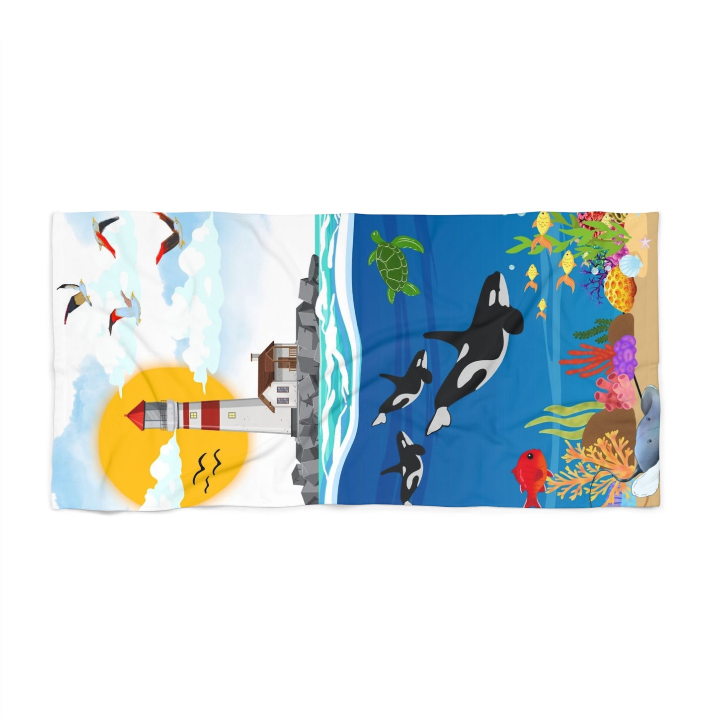 Vibrant Ocean Scene Beach Towel | Perfect for Summer Fun & Relaxation