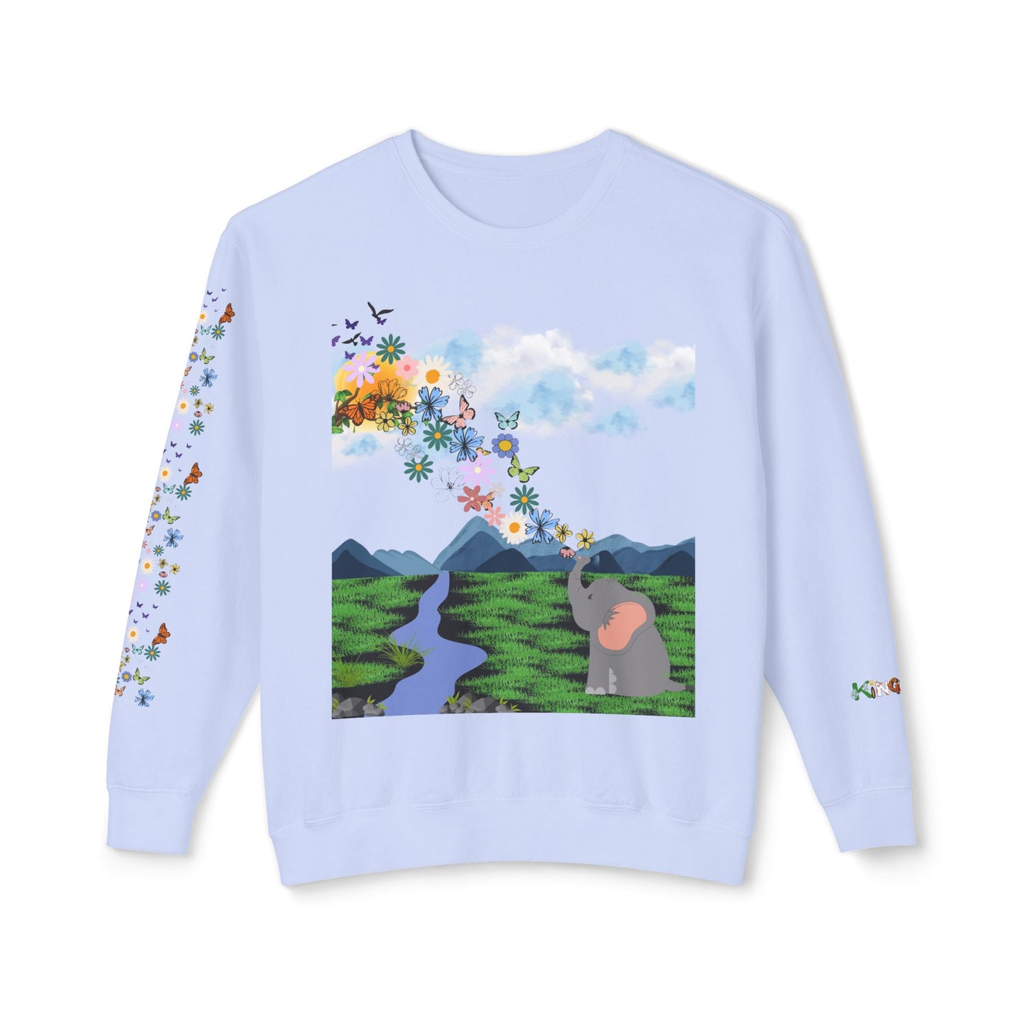 ElephantUnisex Sweatshirt, Handcrafted Space Design Comfy Pullover, Celestial Print
