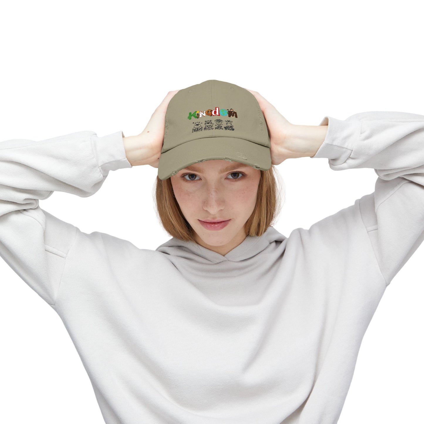 Graphic animal-themed Unisex Distressed Cap