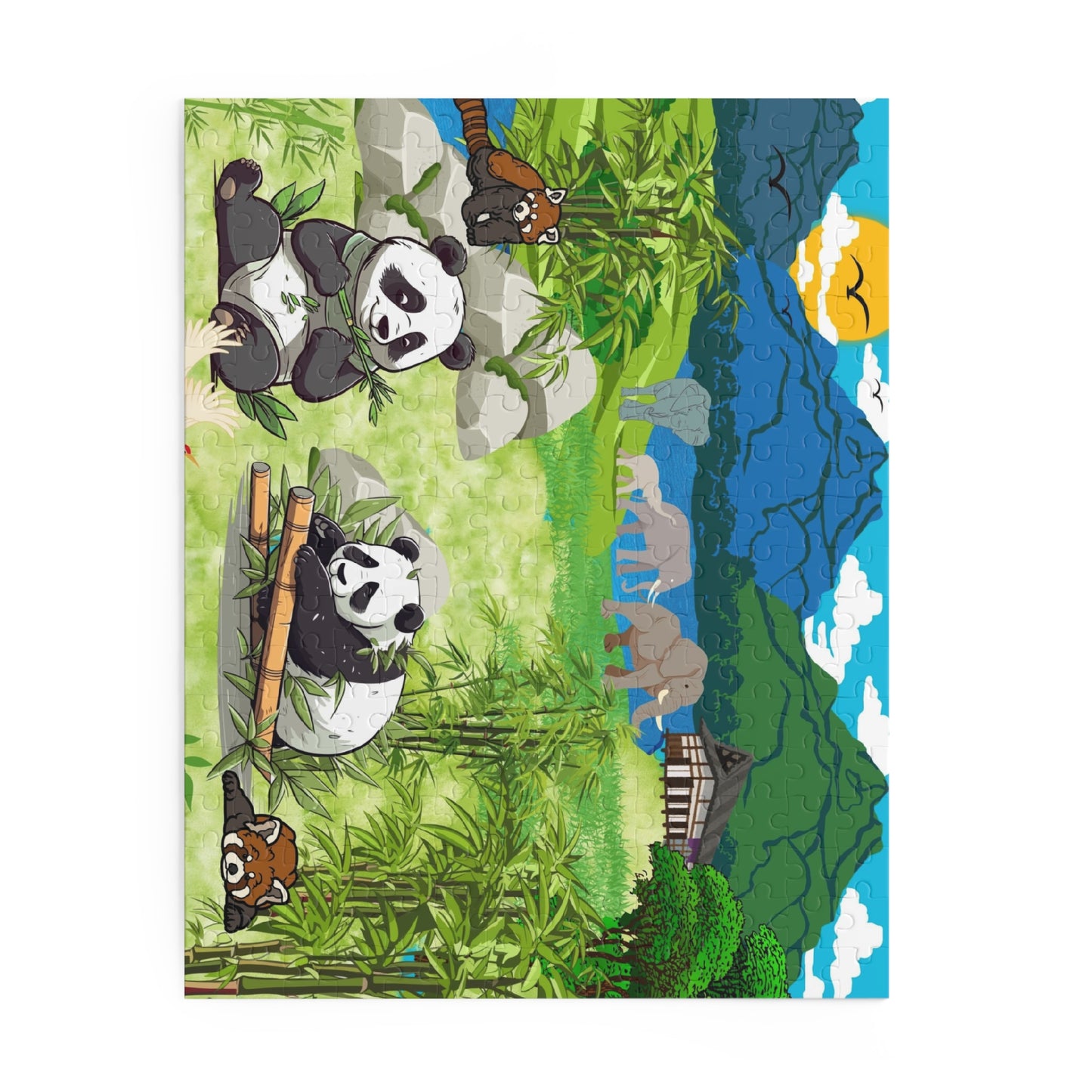 Panda Paradise Puzzle - 120, 252, 500-Piece Nature Jigsaw for Animal Lovers