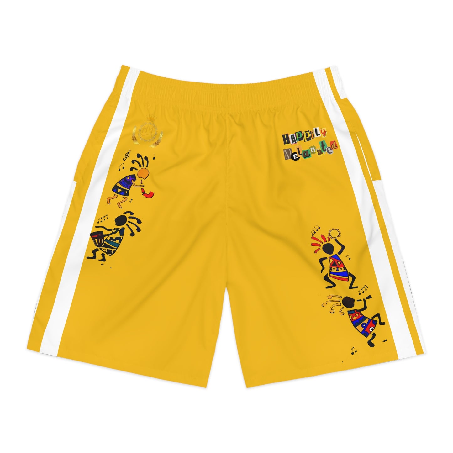 Ethnic Music Cartoon Men's Jogger Shorts - Happily Celebrating Heritage