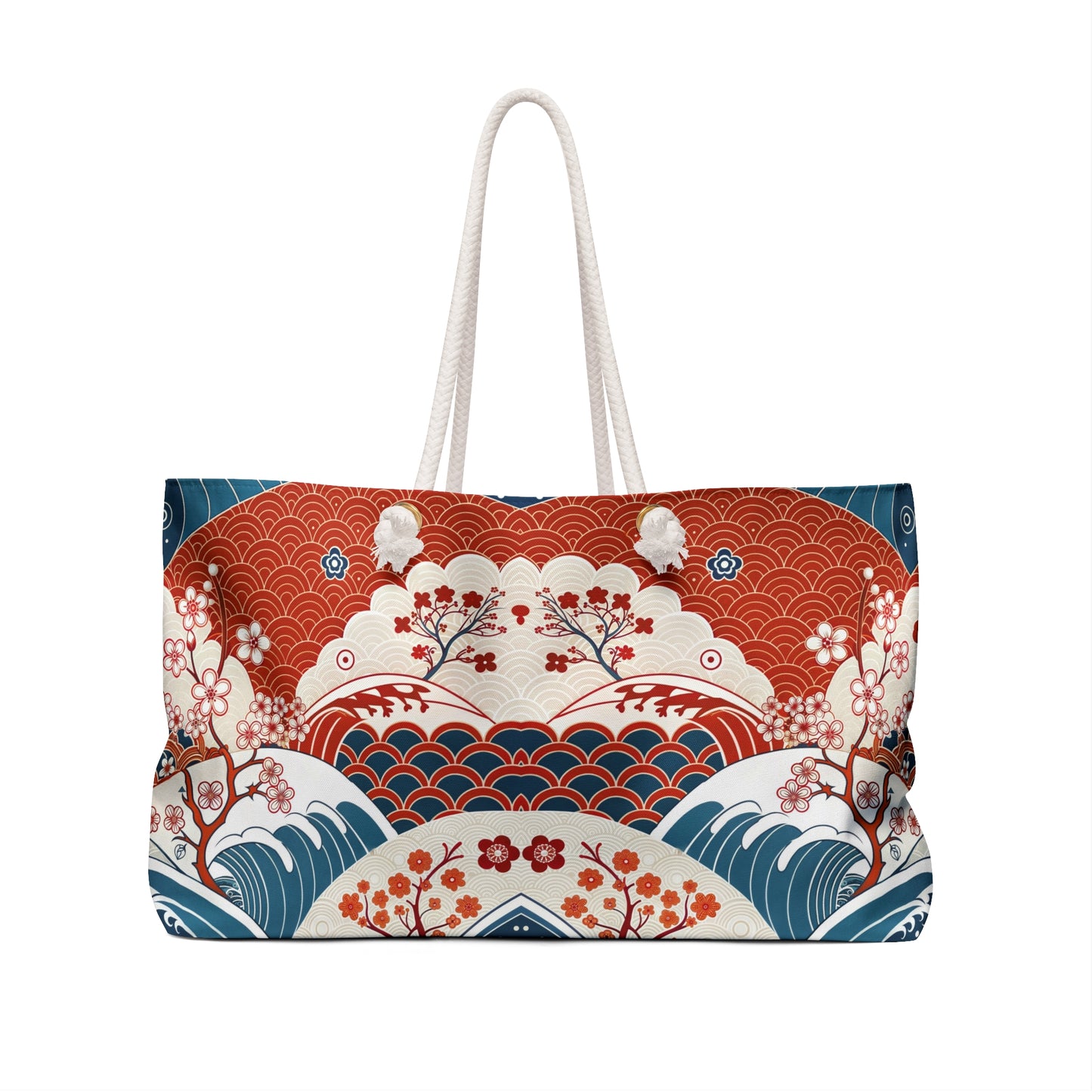 Stylish Weekender Bag with Floral Wave Design | Perfect for Travel