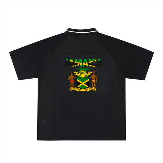 Jamaican Flag Themed Graphic V-Neck Soccer Jersey