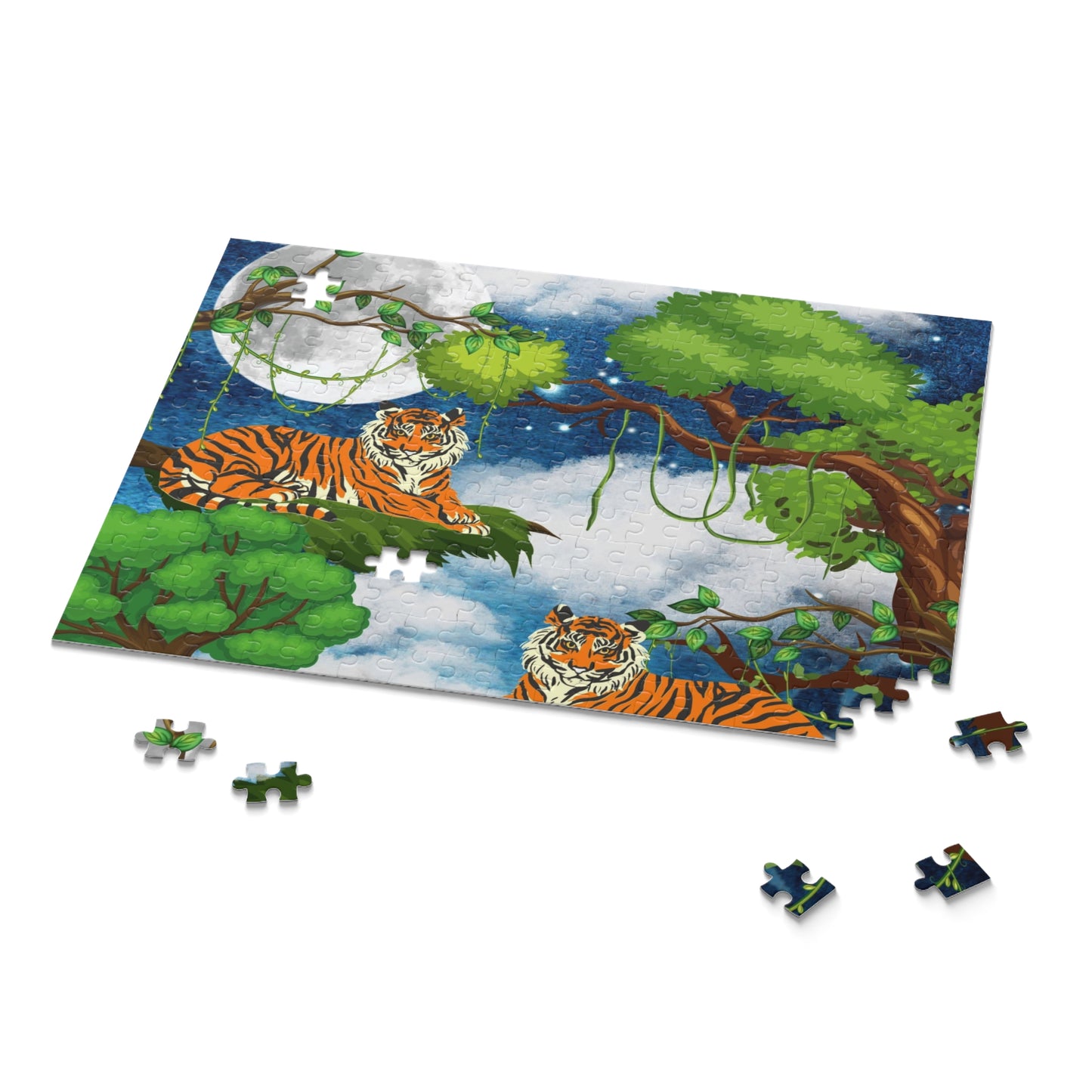 Tropical Tiger Puzzle - 120, 252 & 500-Piece Options | Jungle Wildlife Art