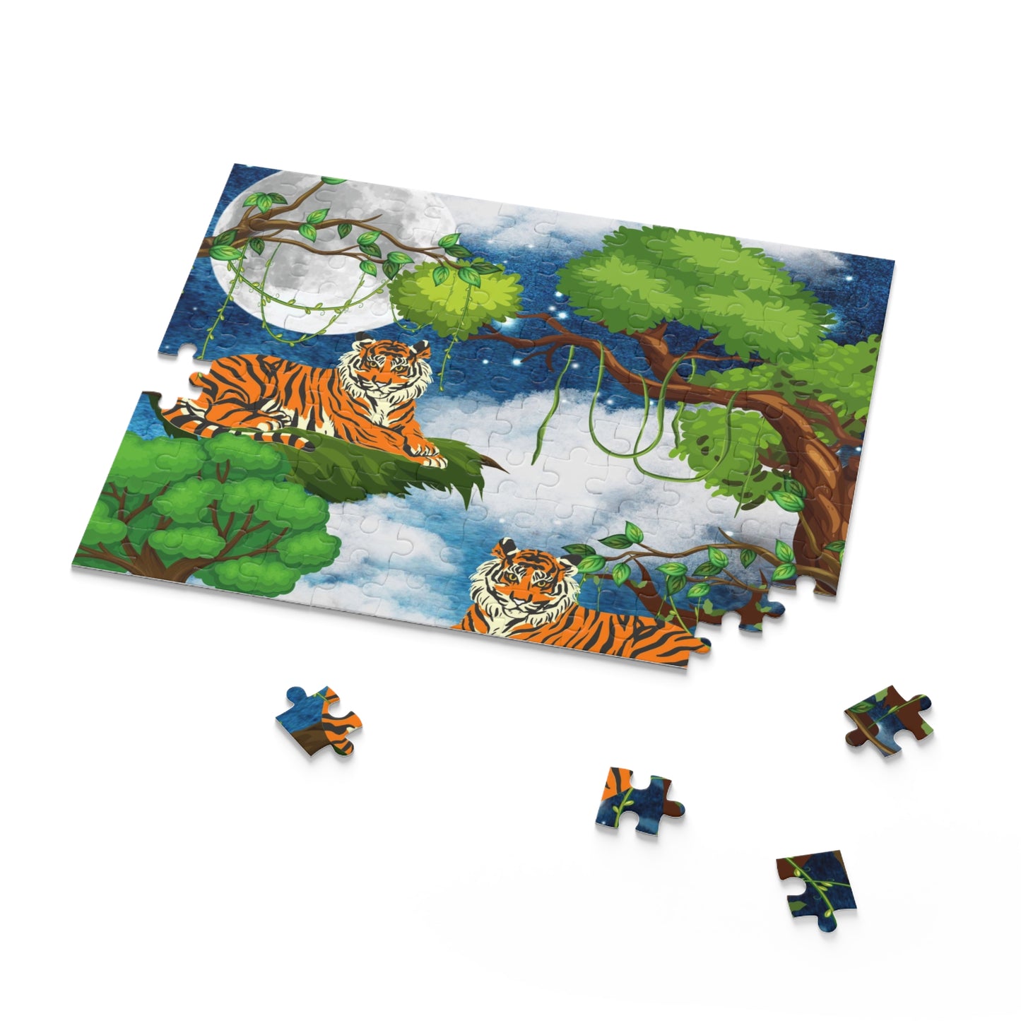 Tropical Tiger Puzzle - 120, 252 & 500-Piece Options | Jungle Wildlife Art