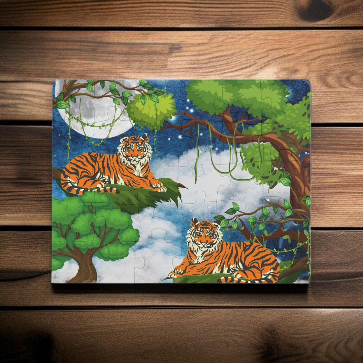Kids' Puzzle, 30-Piece - Jungle Animal Tiger Puzzle, Fun Educational Toy, Preschool Gift