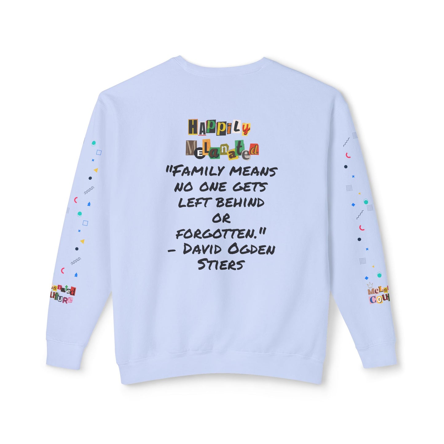 Bold Ethnic Unisex Light Weight Crewneck, Hand-drawn Tribal Family Doodle Design