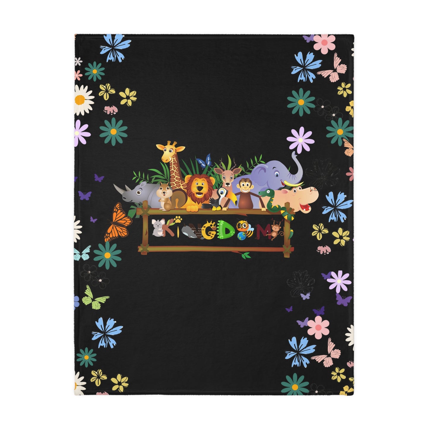 Soft Animals and Nature Themed Velveteen Microfiber Blanket, Cozy Gift for Kids