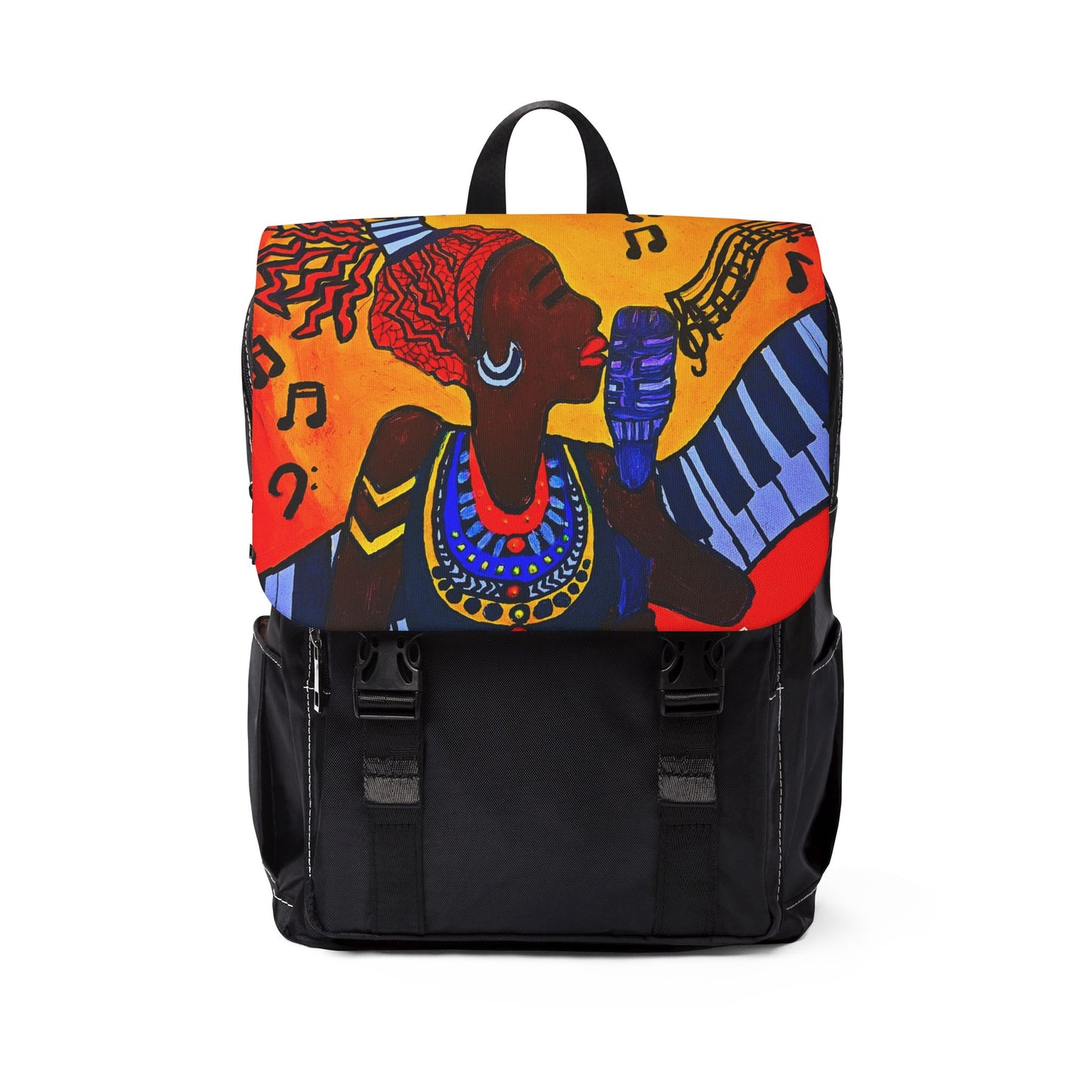 Vibrant Music-Inspired Unisex Shoulder Backpack - Stylish & Functional