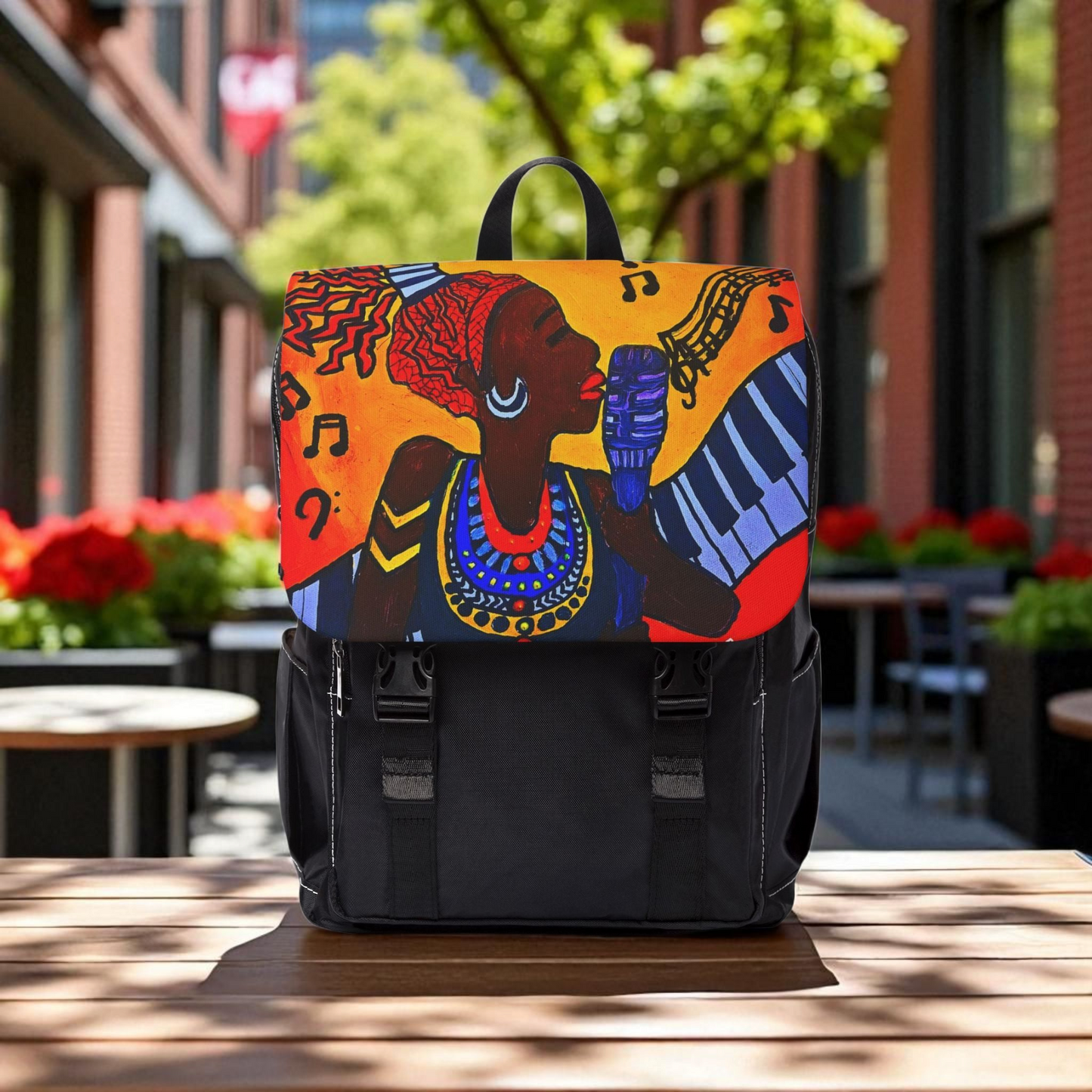 Vibrant Music-Inspired Unisex Shoulder Backpack - Stylish & Functional