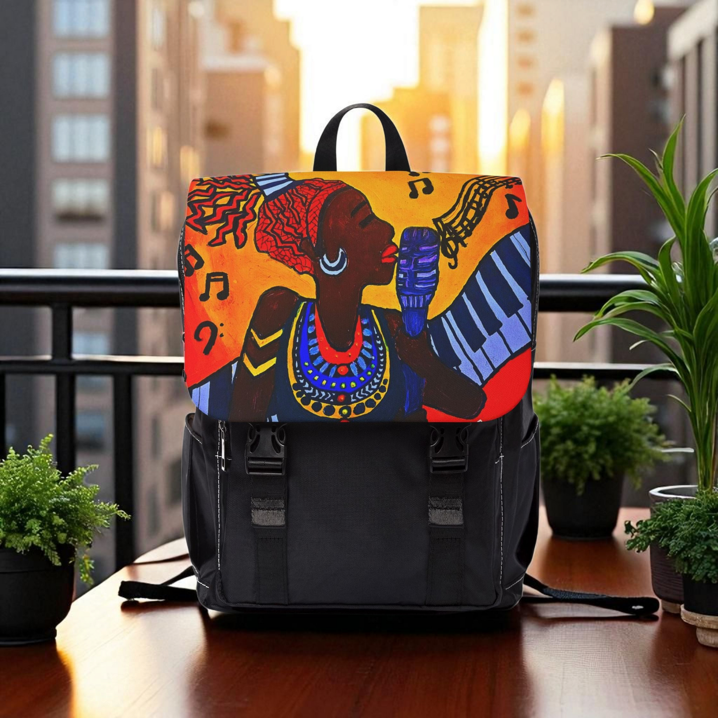 Vibrant Music-Inspired Unisex Shoulder Backpack - Stylish & Functional