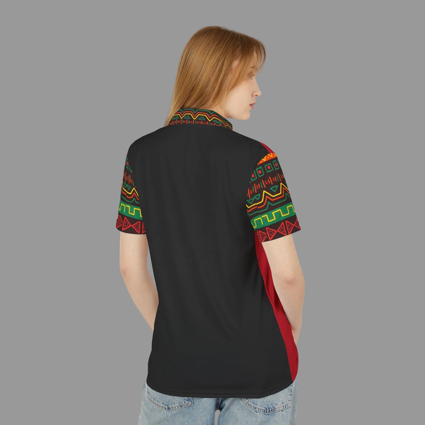 Unisex African Print Polo Shirt — Bold Kente-Inspired Pattern