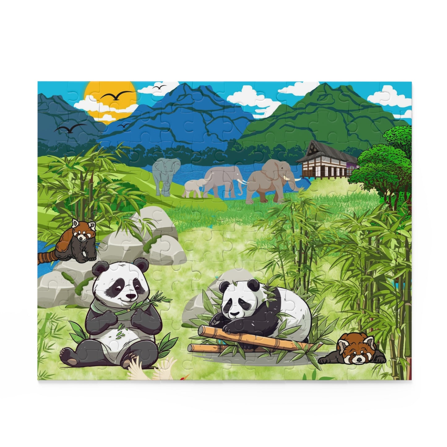 Panda Paradise Puzzle - 120, 252, 500-Piece Nature Jigsaw for Animal Lovers