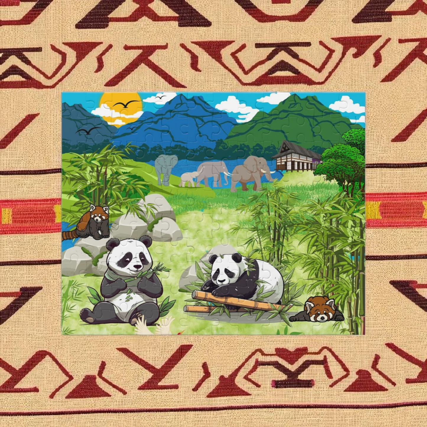 Panda Paradise Puzzle - 120, 252, 500-Piece Nature Jigsaw for Animal Lovers