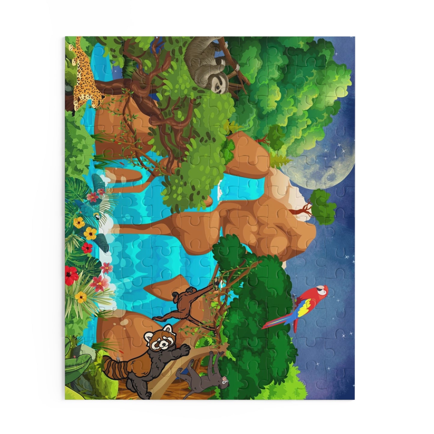 Vibrant Jungle Adventure Puzzle | 120, 252 & 500-Piece Options | Ideal Family Game Night