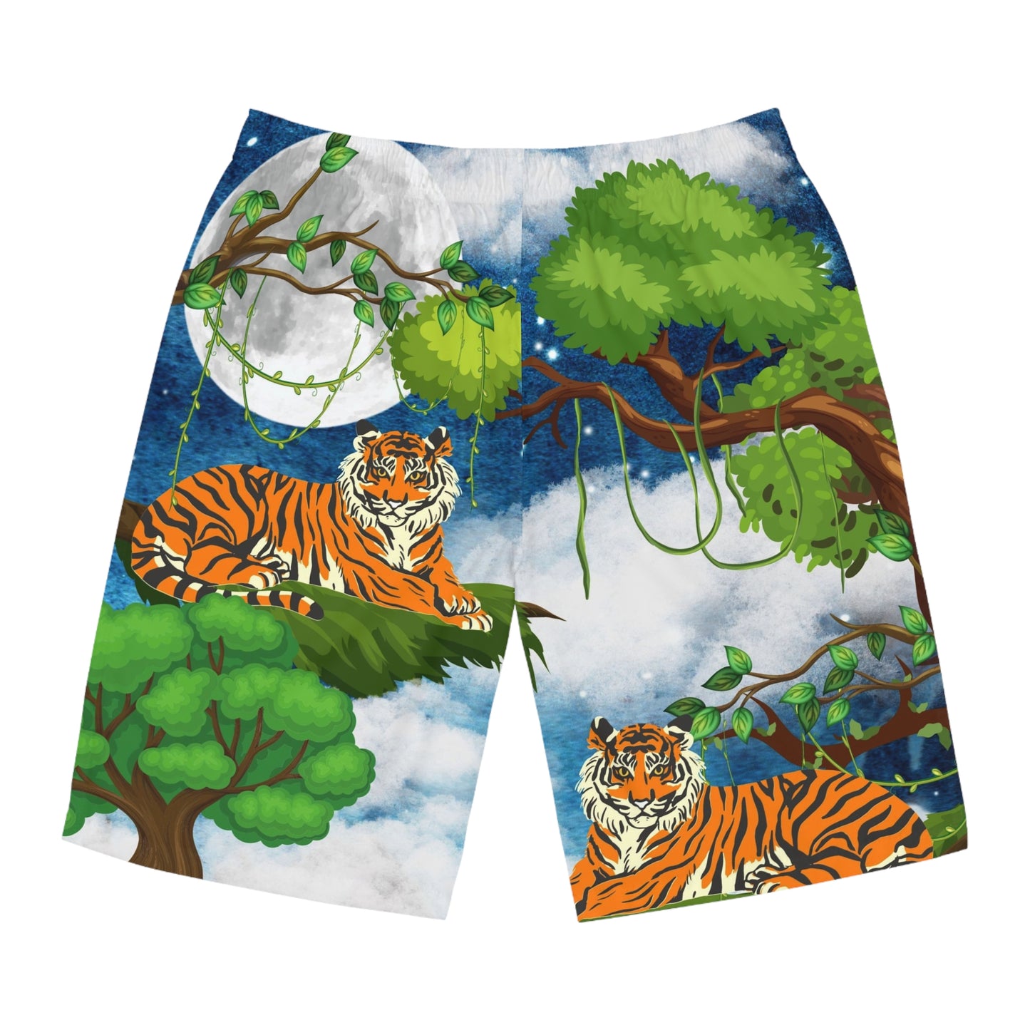 Men's Jungle Tiger Board Shorts - Stylish Summer Swimwear for Beach Lovers