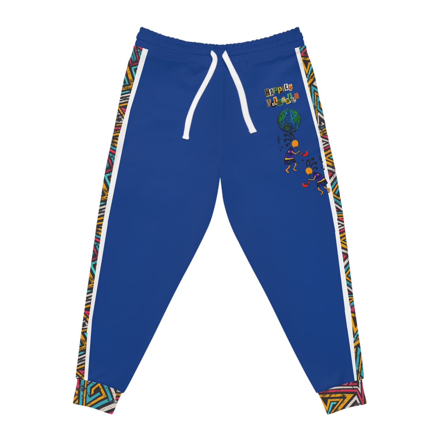 Afro Music Cartoon Art Athletic Joggers, Unisex Sweatpants, African Dance Jogging Pants
