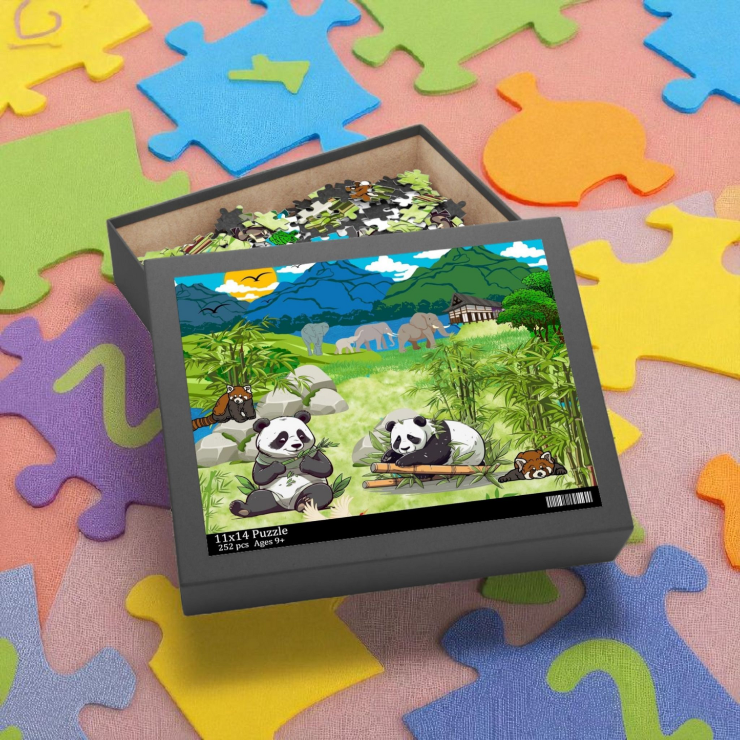 Panda Paradise Puzzle - 120, 252, 500-Piece Nature Jigsaw for Animal Lovers