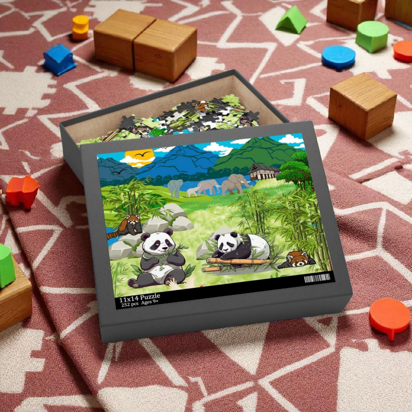 Panda Paradise Puzzle - 120, 252, 500-Piece Nature Jigsaw for Animal Lovers