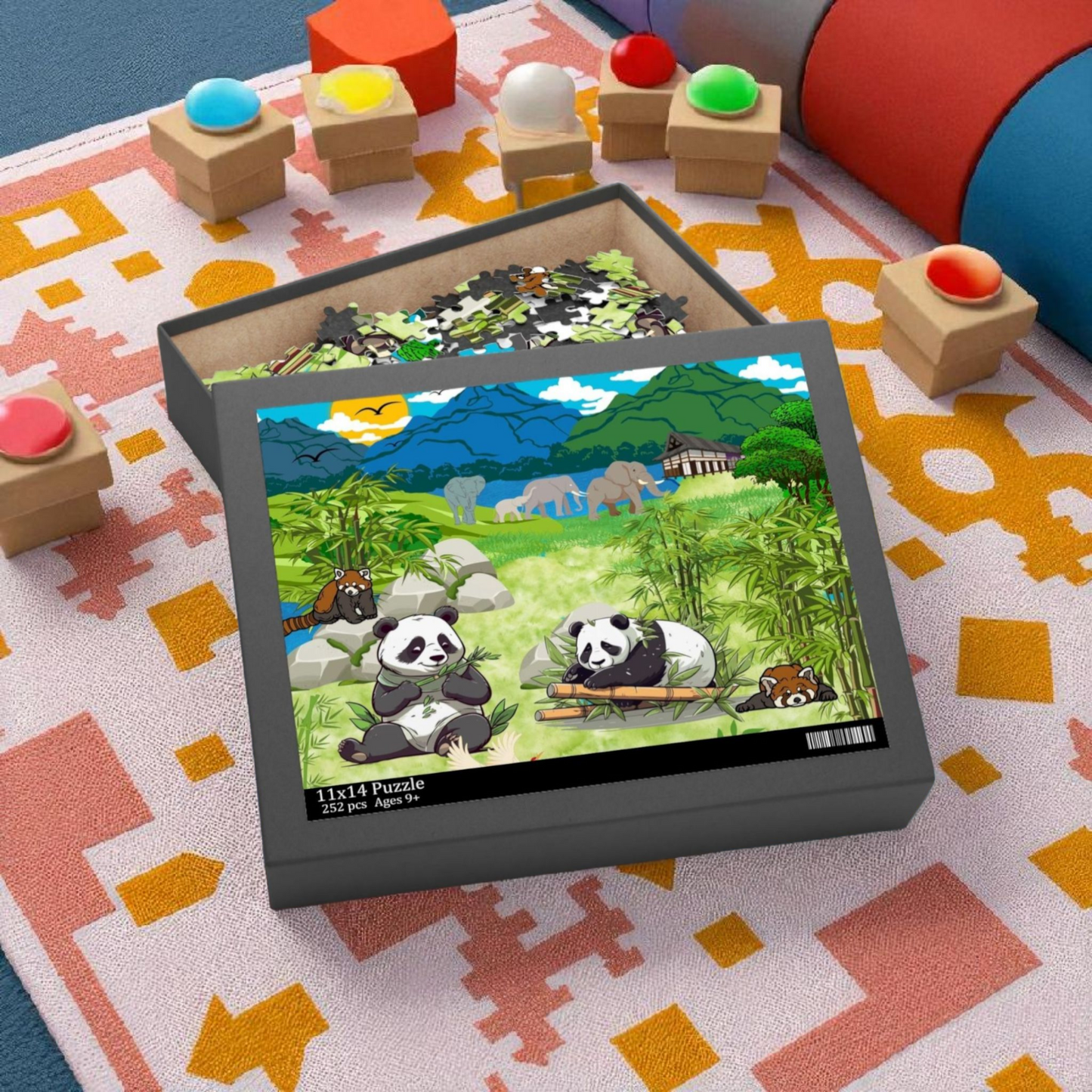 Panda Paradise Puzzle - 120, 252, 500-Piece Nature Jigsaw for Animal Lovers